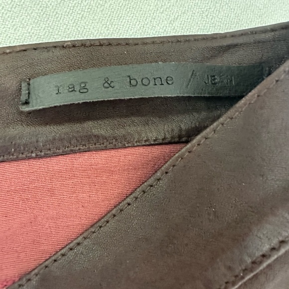 Rag & Bone  Leather Low-Rise Pants Size: XS | US 24 - Picture 16 of 16